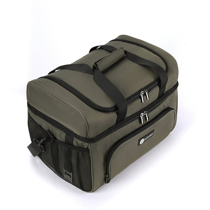 Packaway Koeltas 30L - Lunchtas - Inclusief 4 Koelelementen - Dubbel Compartiment - 4-Laags Geïsoleerd - Waterafstotend - Olive Green