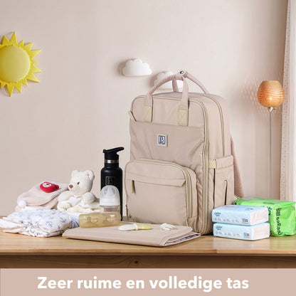 Brisby slijtvaste Luiertas – verzorgingstas – met buggymontage - Smooth Champagne