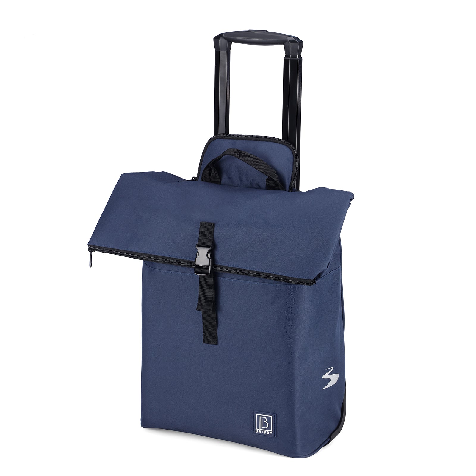 Fietstrolley Tas 2-in-1 Fietstas en Trolley Zwart 18-28L Laptopvak Verstelbare Hendel Bevestigingssysteem - Blauw