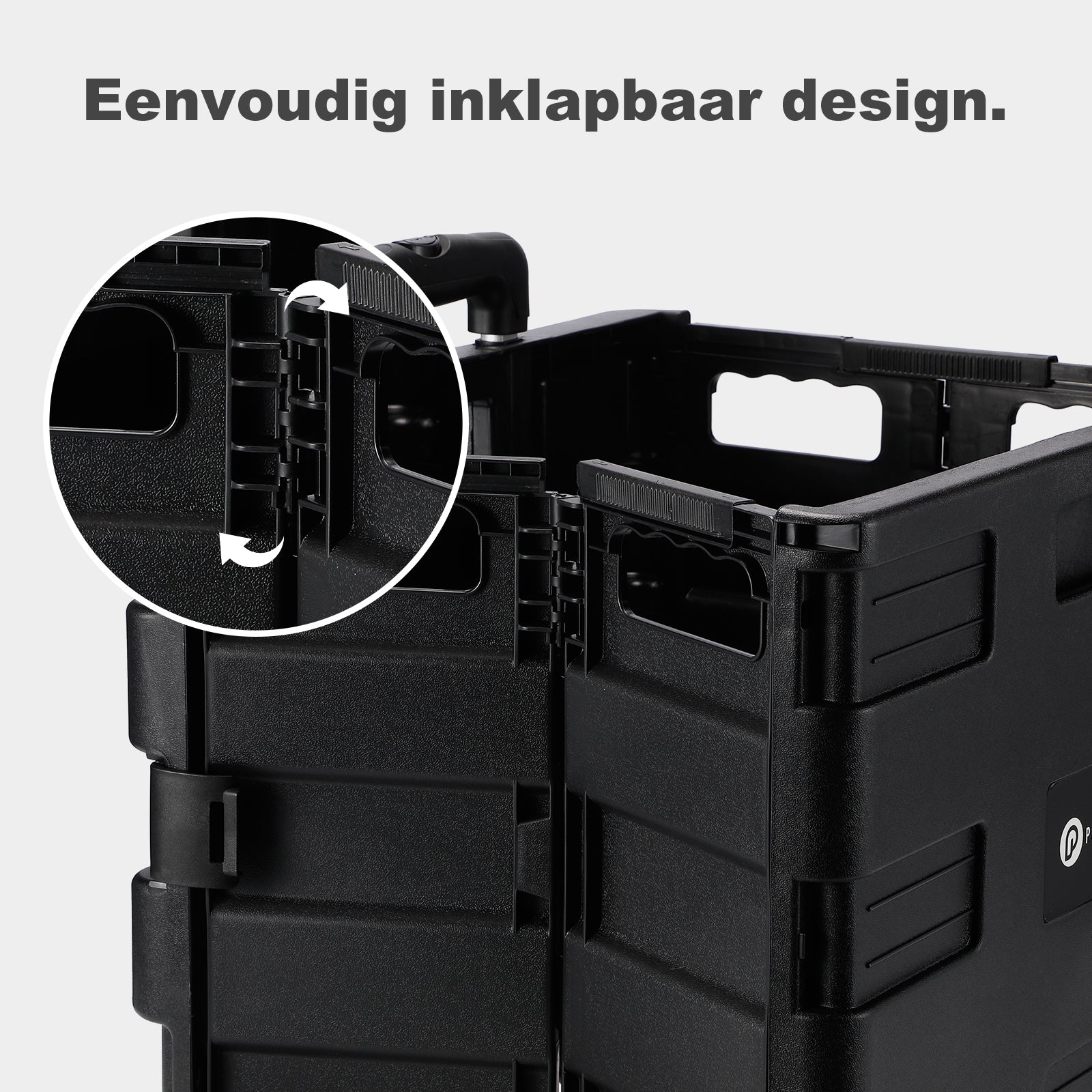 Packaway Boodschappentrolley 50L XL zwart - incl. deksel - 35 kg draagvermogen