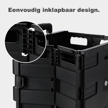 Packaway Boodschappentrolley 50L XL zwart - incl. deksel - 35 kg draagvermogen
