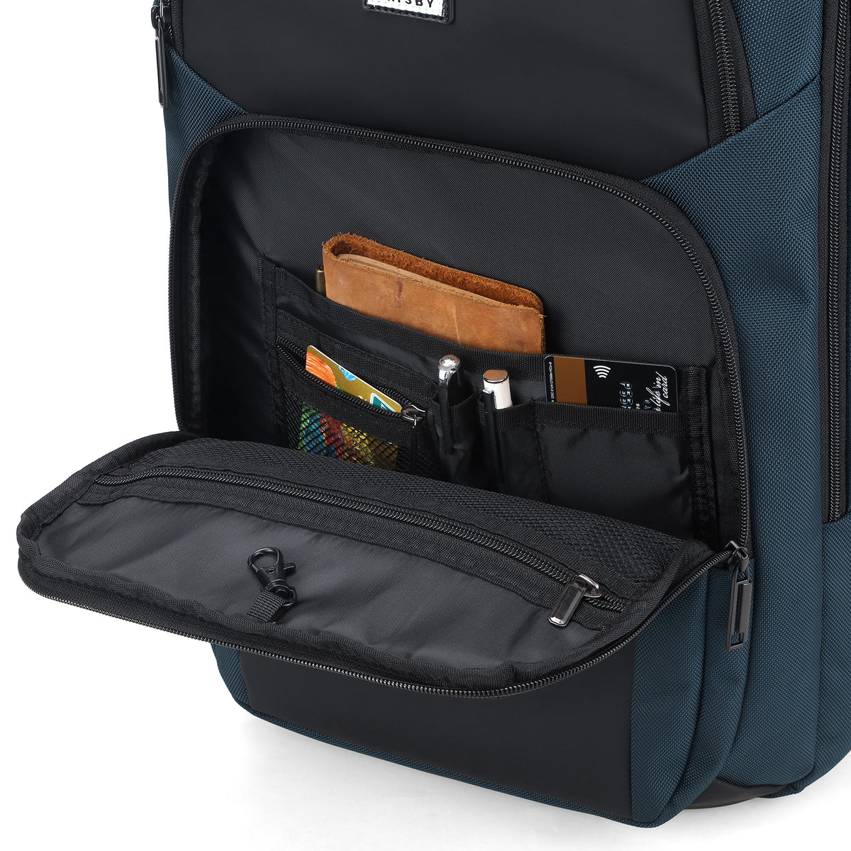Brisby Rugzak Pro 1 – Laptoprugzak tot 15,7 inch voor Werk, School en Reizen – Waterafstotend – Met Tabletvak, Antidiefstalvak en Trolleysleeve - Blauw