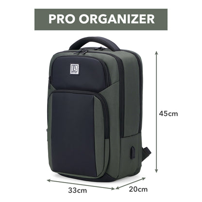 Brisby Rugzak Pro 1 – Laptoprugzak tot 15,7 inch voor Werk, School en Reizen – Waterafstotend – Met Tabletvak, Antidiefstalvak en Trolleysleeve - Groen