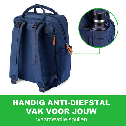 Original slijtvaste luiertas blauw - Verzorgingstas - incl. buggymontage en verschoningsmat