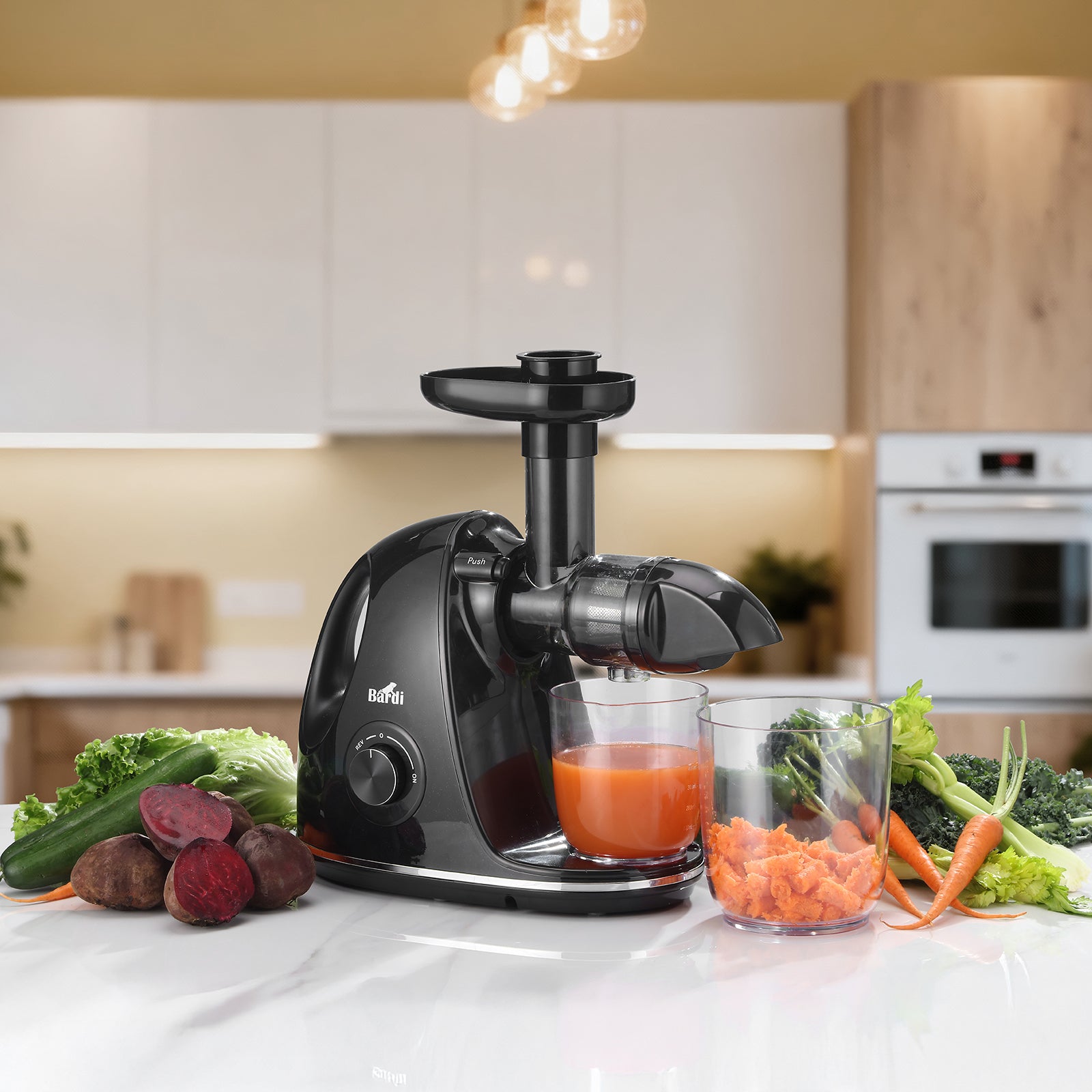 Bardi Slowjuicer zwart - 700 ml pulpreservoir - incl. schenkkan