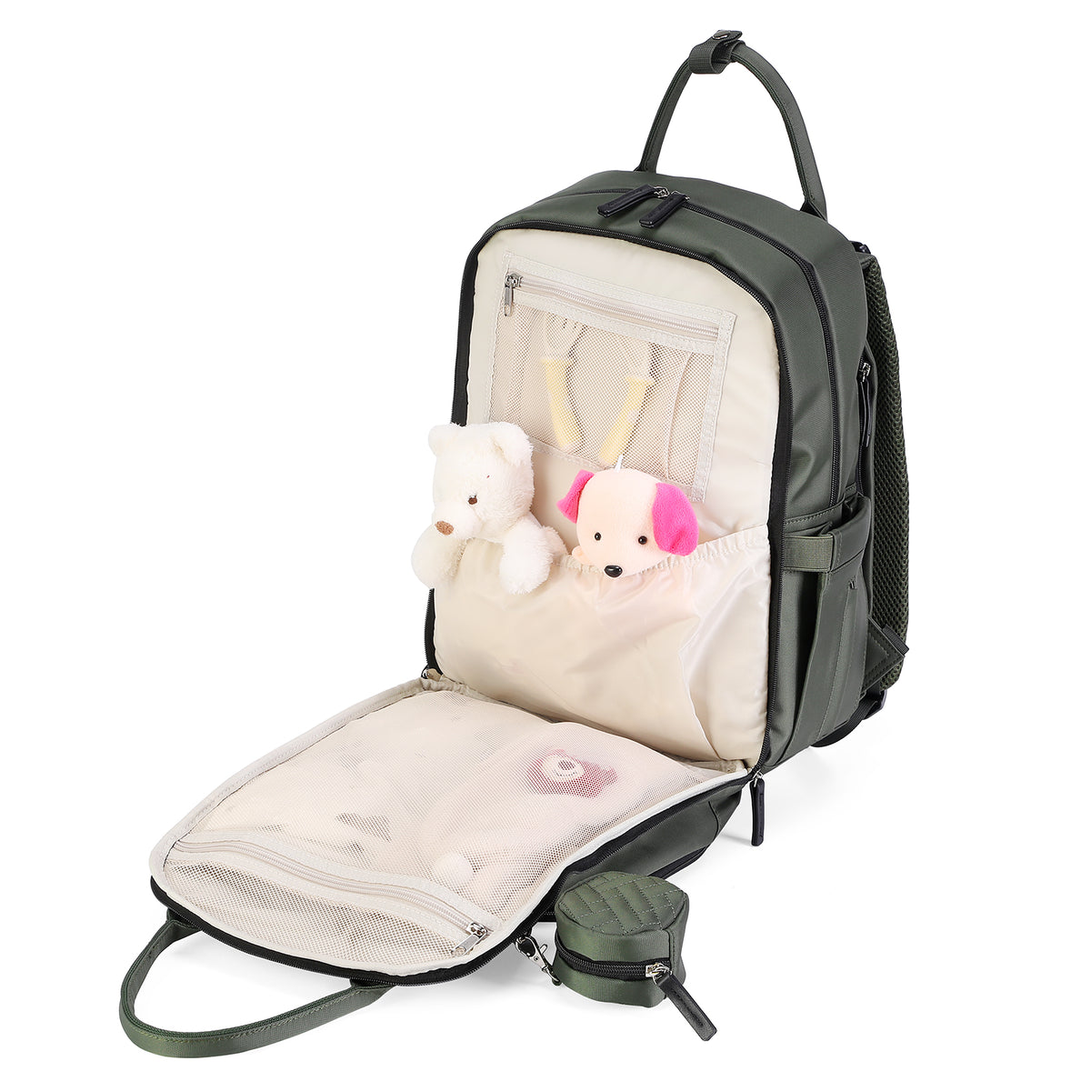 Brisby Premium Luiertas - Groen - Kinderrugzak - 1.5L kinderlunchtas Giraffe