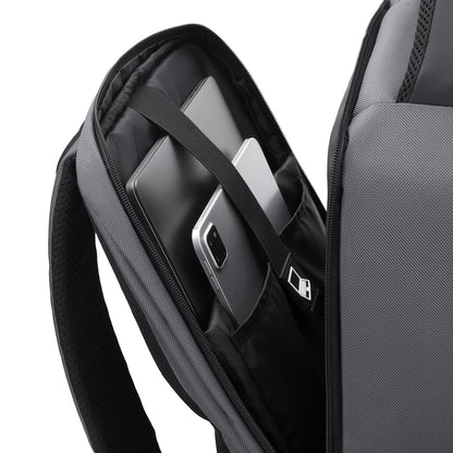 Brisby Rugzak Pro 1 – Laptoprugzak tot 15,7 inch voor Werk, School en Reizen – Waterafstotend – Met Tabletvak, Antidiefstalvak en Trolleysleeve - Grijs