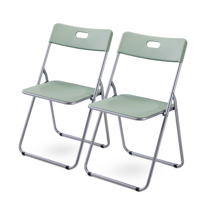 2-delige klapstoelenset stevige kwaliteit groen - weersbestending - 100 kg draagvermogen - 44 x 45 x 79 cm