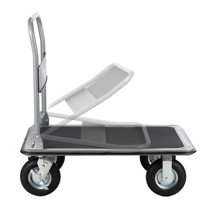 Packaway Professionele Opvouwbare Transportwagen 350 kg – Transportkar met Rubberen Luchtbanden – Rem – Antislip Laadplateau