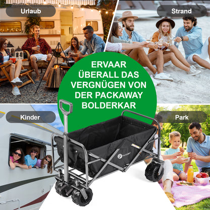 Packaway Bolderkar XL 80kg zwart - opvouwbaar - heavy duty - wasbaar