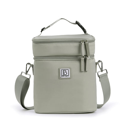 Brisby Koeltas 12 Liter – Lunchtas voor Werk & Onderweg – 2 Geïsoleerde Vakken – Inclusief 2 Koelelementen – Tot 10 Uur Koel - Sage Green