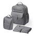 Venezia diaper bag and backpack grey - care bag - hard-wearing - incl. buggy/pram hooks, changing mat and cool bag - PU leather