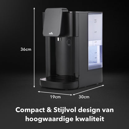 Bardi Heetwaterdispenser 4L zwart met STRIX filter - incl. thermoscup + onderzetter