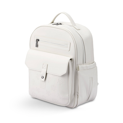 Venezia slijtvaste rugtas wit - PU leer - 14 inch laptopvak - waterafstotend