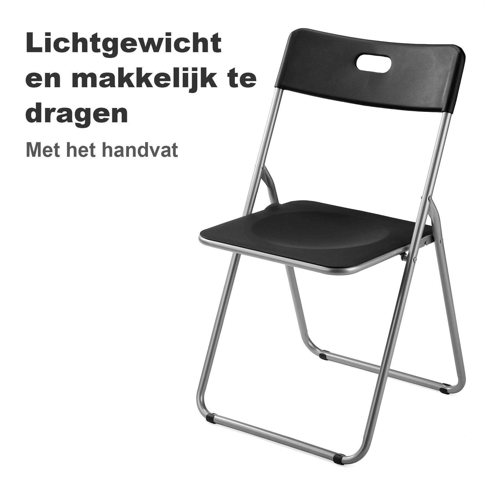 Bardi 8 Delige Klapstoelenset – Vouwstoelenset Stevige Kwaliteit, Weersbestending, 100KG Belastbaar. 44 x 45 x 79 cm. – ZWART