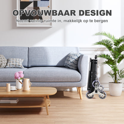 Packaway Boodschappentrolley 50L XL zwart - incl. trapwielen, deksel - 35 kg draagvermogen