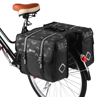 Dubbele fietstassen fietspatroon 36L - waterdichte fietstassen elektrische fiets - reflecterend