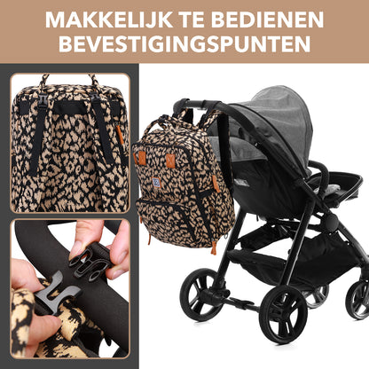 Original slijtvaste luiertas leo - verzorgingstas - incl. buggymontage en verschoningsmat
