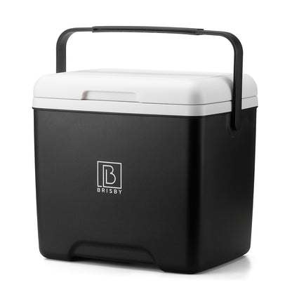 Brisby Koelbox - Frigobox - 13L- Zwart- Tot maximaal 40 uur isolatie - Incl. 2 dikke koelelementen van 450ml - Met koelelementen vergrendeld in deksel en Brisby 500ml Zwarte Dubbelwandige Thermosfles