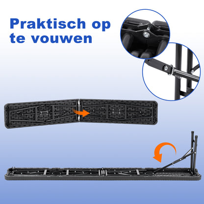 Bardi Campingbank rotan look zwart 180 x 28 - inklapbaar