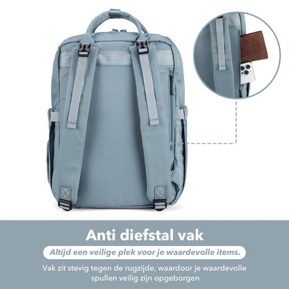 Brisby slijtvaste Luiertas – verzorgingstas – met buggymontage - Mist Blue