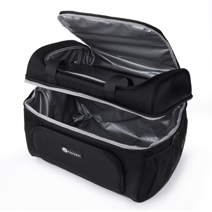 Packaway Koeltas 30L - Lunchtas - Inclusief 4 Koelelementen - Dubbel Compartiment - 4-Laags Geïsoleerd - Waterafstotend - Signature Black