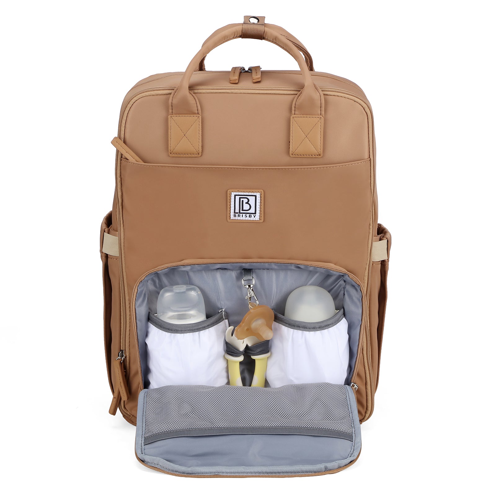 Brisby slijtvaste Luiertas – verzorgingstas – met buggymontage - True Terracotta