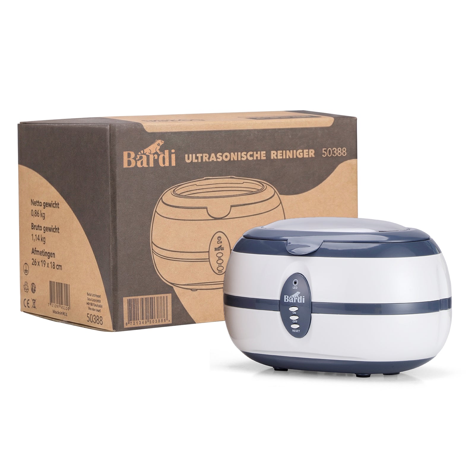 Bardi Ultrasoon reiniger 600ml - Incl. mandje en rek - model 2