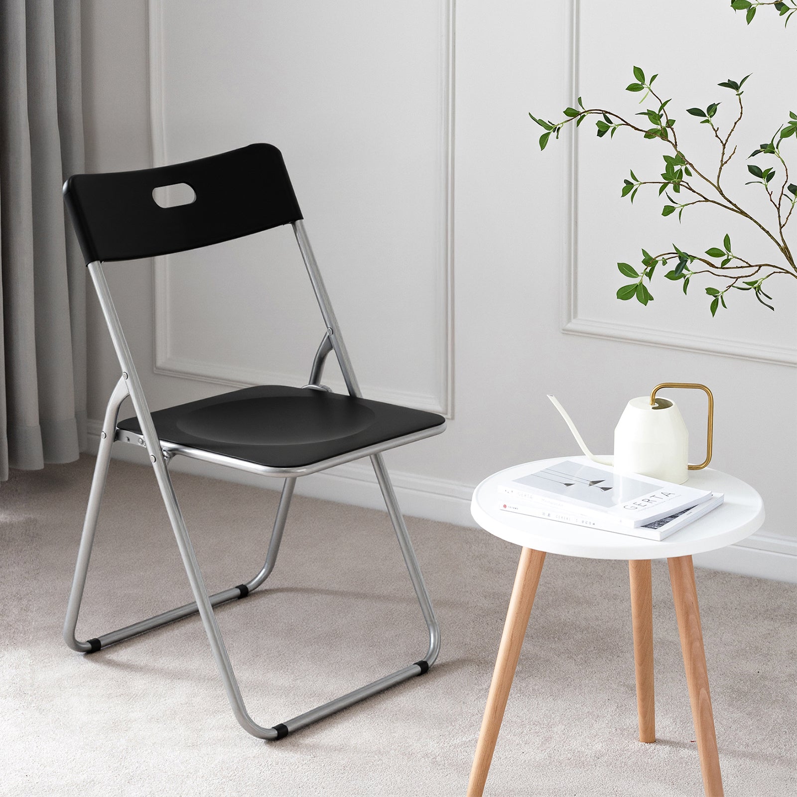 Bardi 8 Delige Klapstoelenset – Vouwstoelenset Stevige Kwaliteit, Weersbestending, 100KG Belastbaar. 44 x 45 x 79 cm. – ZWART
