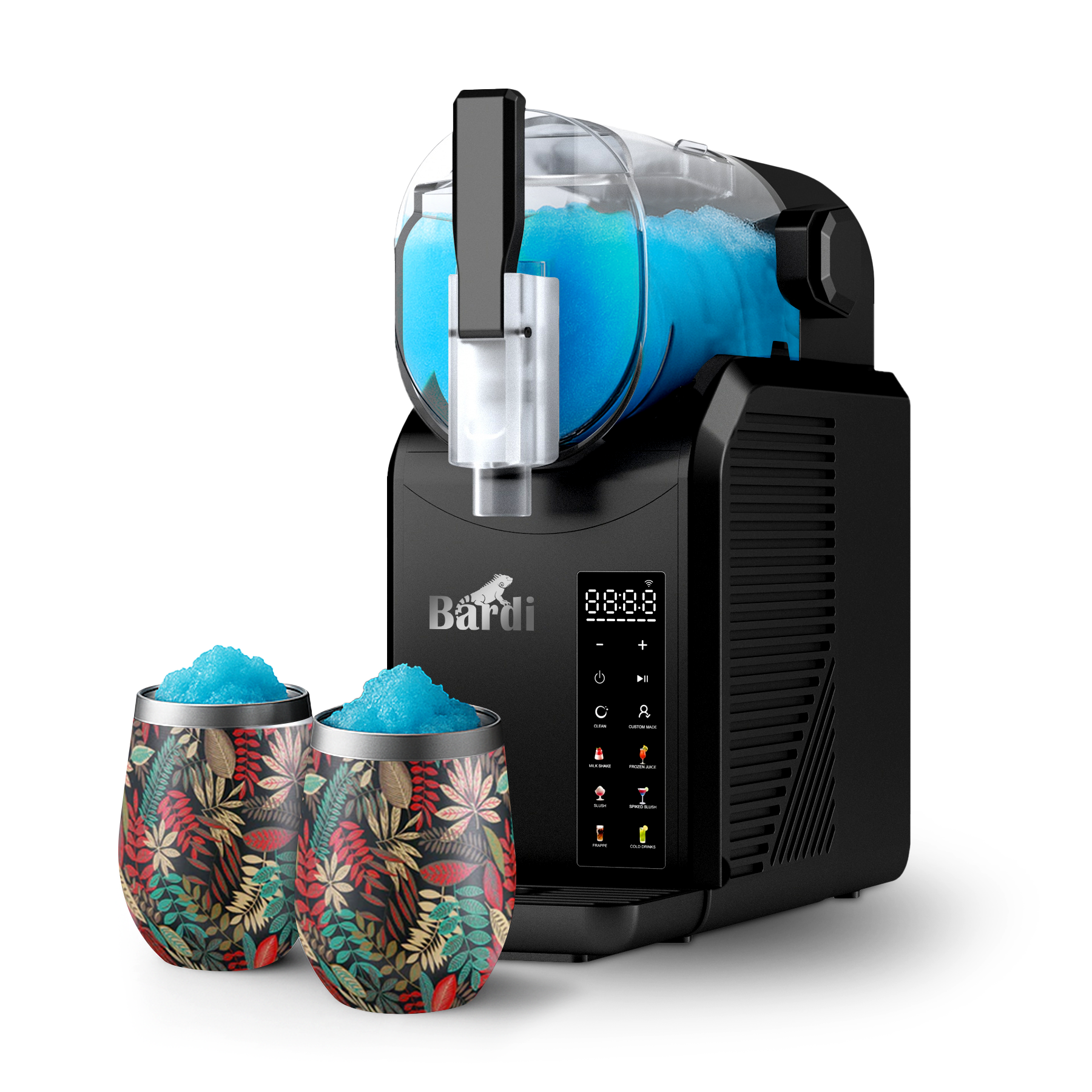 Slushmachine SET - 7-in-1 - slush, frappé, milkshake en smoothie maker - 2,1L - incl. 2 jungle thermoscups