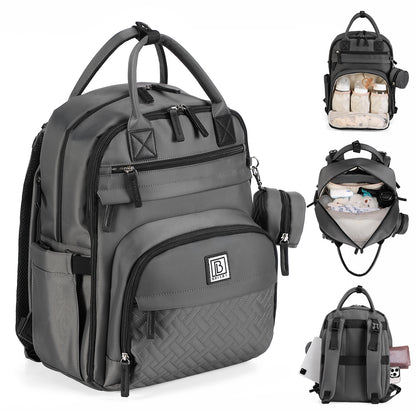 Brisby Premium Luiertas - Donkergrijs - Kinderrugzak - 1.5L kinderlunchtas Leeuw