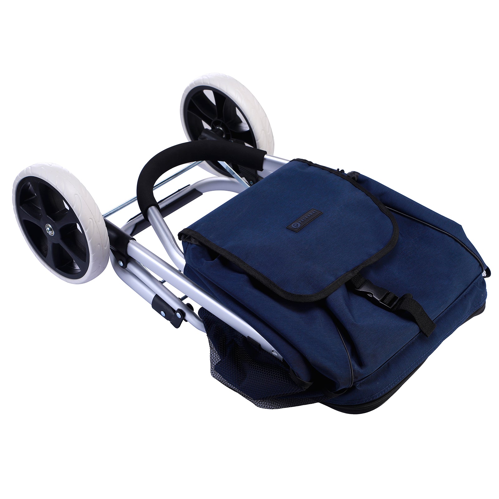 Boodschappentrolley 45L blauw - winkelwagen ophanging - opvouwbaar - telescopisch handvat