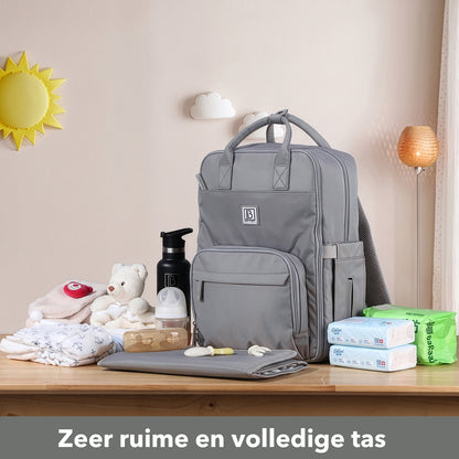 Brisby slijtvaste Luiertas – verzorgingstas – met buggymontage - Bluishgrey