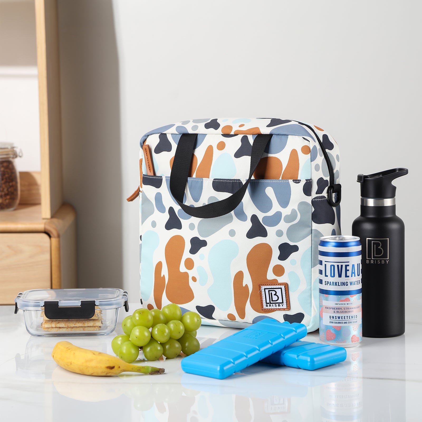 Brisby Koeltas Lunchtas 7L - Inclusief 2 Koelelementen & Schouderband - Palette