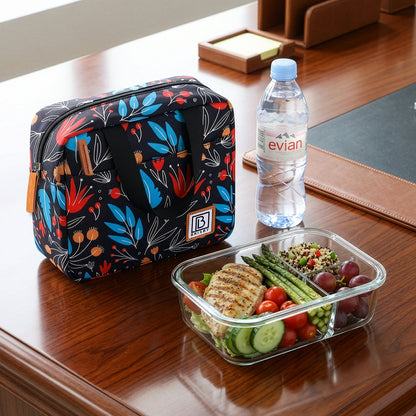Brisby Koeltas Lunchtas 4L - Waterafstotend - Geïsoleerde Kolftas - Inclusief Koelelement - Night Flower