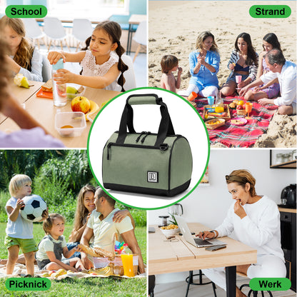 Koeltas 10L groen -  Lunchtas - 4-laags geïsoleerd - 2 gratis koelelementen - incl. schouderband