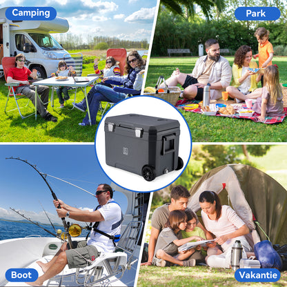Cool box 45L grey - 3 days insulation - 4 cooling elements - temperature-safe closure