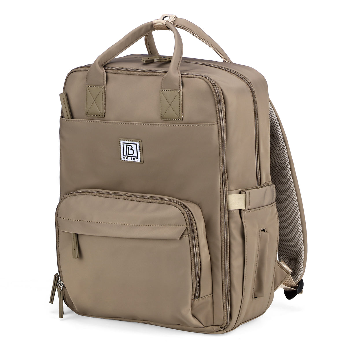 Brisby slijtvaste Luiertas – verzorgingstas – met buggymontage - Natural Greige