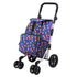 Packaway Boodschappentrolley met 4 wielen - boodschappenwagen deluxe met koelvak en verstelbaar handvat – 60 liter – Blue Blossom
