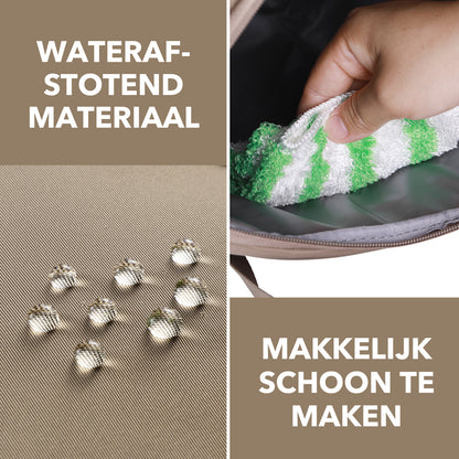 Brisby Koeltas Lunchtas 9L – 4-Laags Geïsoleerd – Inclusief 2 Koelelementen – Waterafstotend – Voor Werk, School & Onderweg - Taupe