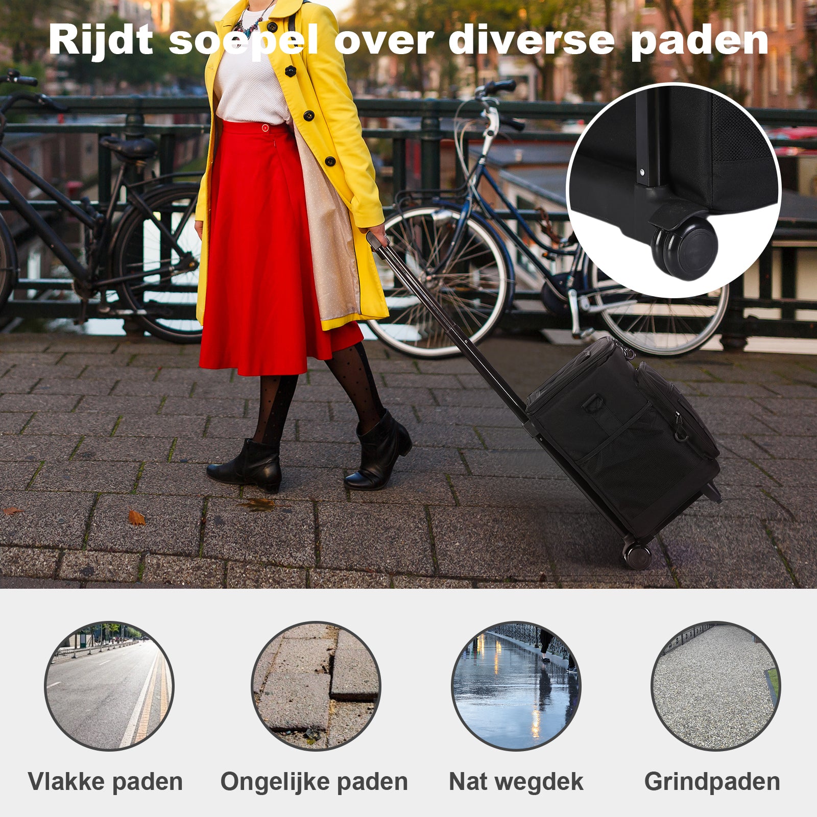 Brisby Boodschappentrolley 32L zwart - incl. koelvak, koelelementen