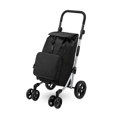 Boodschappentrolley deluxe 60L zwart - koelvak - boodschappenwagen - steekwagenfunctie - verstelbaar handvat