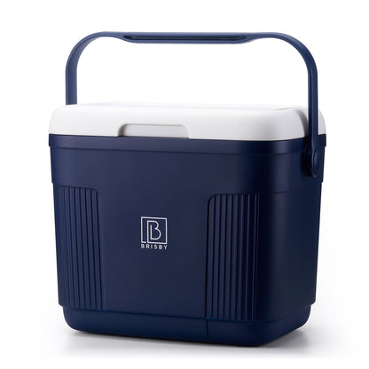 Brisby Koelbox 22L blauw + 2 thermosflessen 0,5L set -  incl. 4 koelelementen