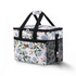 Koeltas 40L white flower - Lunchtas - opvouwbaar - 4-laags geïsoleerd - incl. 6 gratis koelelementen en draagband