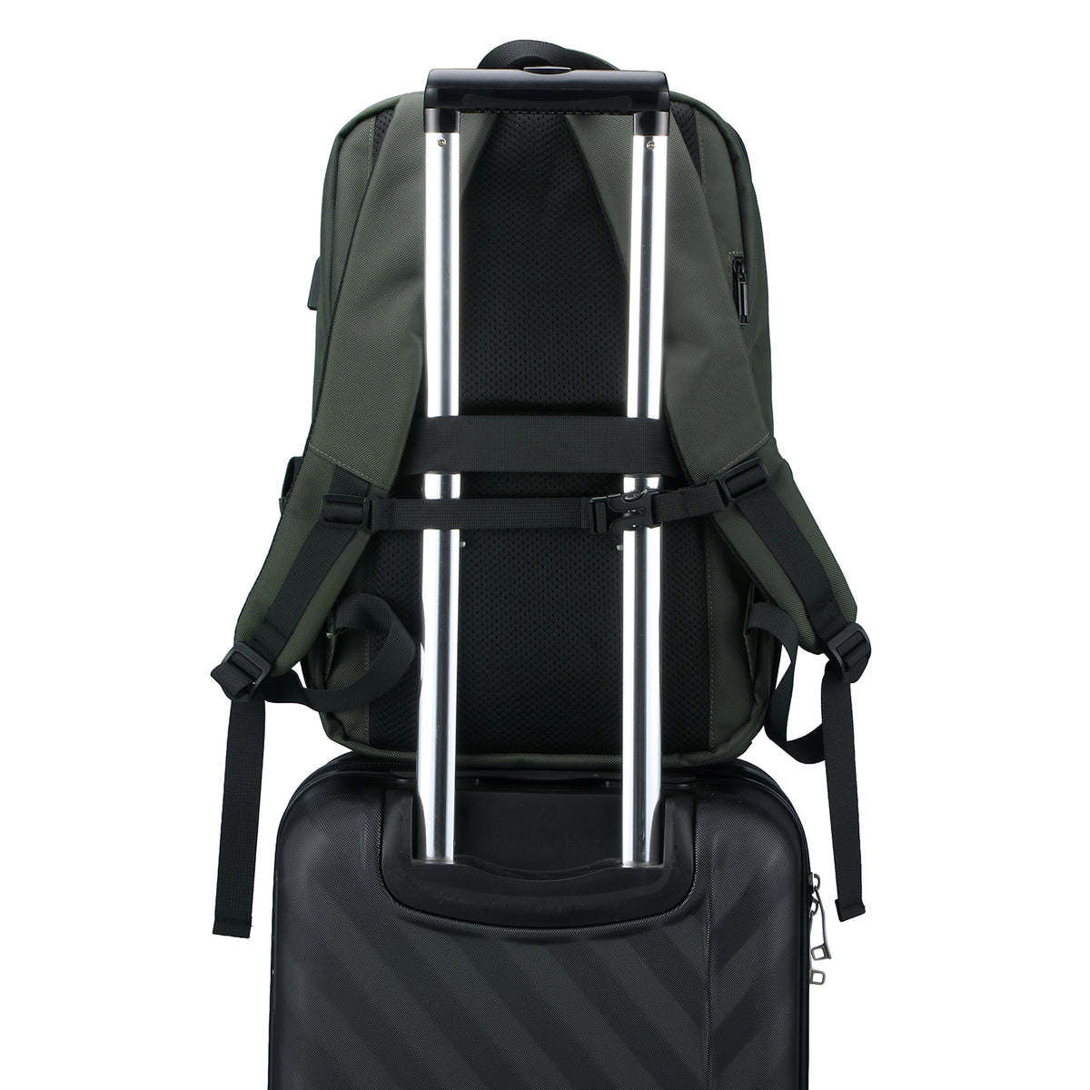 Brisby Rugzak Pro 2 – Laptoprugzak tot 15,7 inch voor Werk, School en Reizen – Waterafstotend – Met Tabletvak, Antidiefstalvak en Trolleysleeve – Groen
