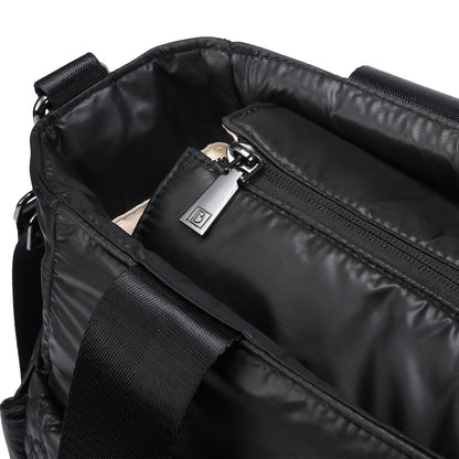 Florence diaper bag 17L black - shoulder bag, care bag - hard-wearing - incl. cool bag, changing mat and stroller hooks - nylon