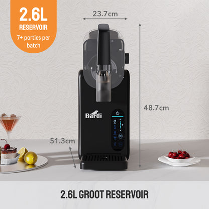 Bardi Slushmachine 2,6L  + 2 thermoscups wit set - ArcticCool compressor - fluisterstil 40 dB
