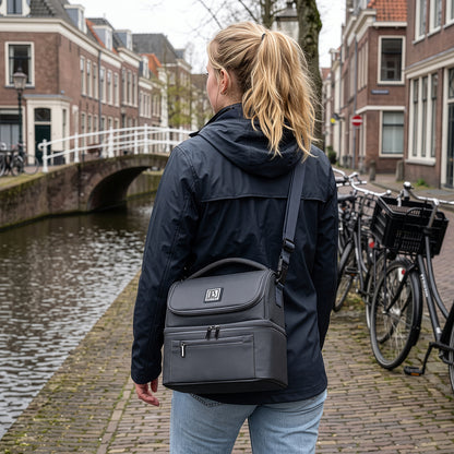 Brisby Kolftas 11 Liter – Koeltas voor Moedermelk & Borstkolf – 2 Geïsoleerde Vakken – Inclusief 2 Koelelementen – Tot 10 Uur Koel - Urban Blue