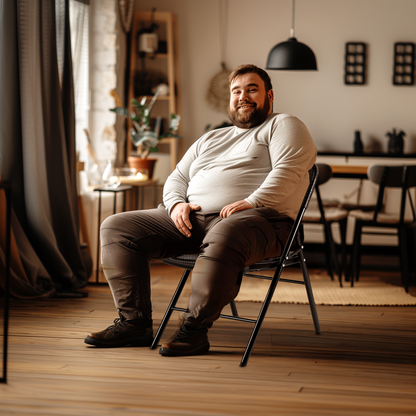 Bardi 8 Piece Folding Chair Set – Heavy Quality Folding Chair Set, Weather Resistant 47 x 54 x 87 cm. – Black