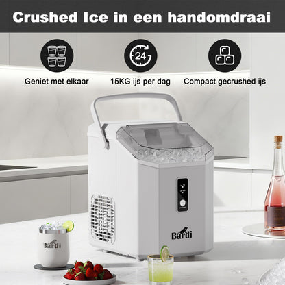 Bardi Nugget IJsblokjesmachine Square 1,1L RVS - 15 kg/24 uur - incl. thermosbeker